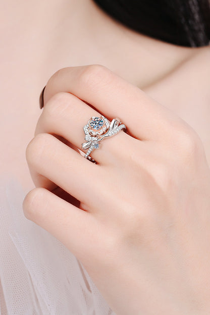 Rose-Shaped Moissanite Ring