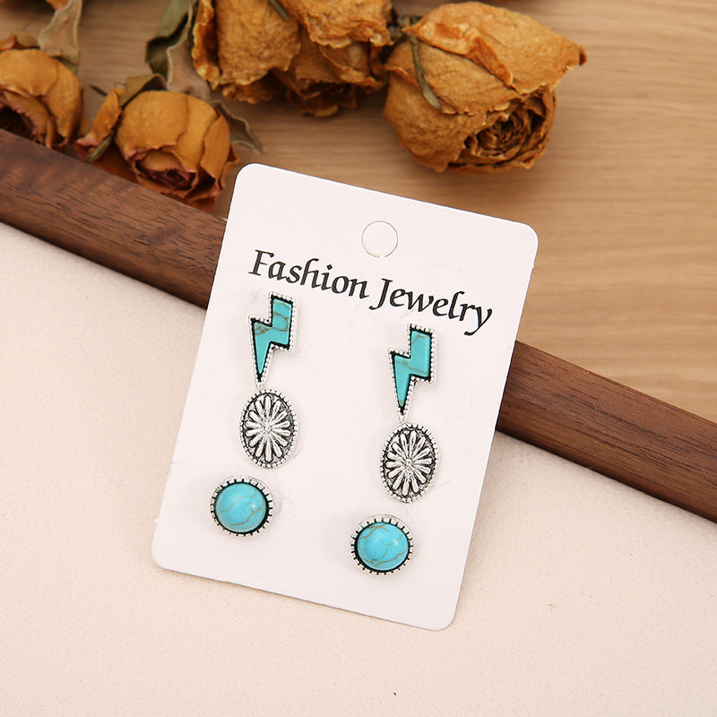 Artificial Turquoise Stud Earrings