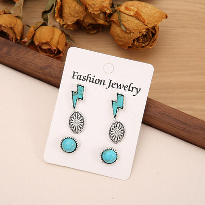 Artificial Turquoise Stud Earrings