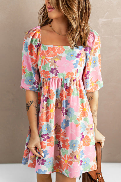 Printed Half Sleeve Mini Dress