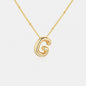 Gold-Plated Bubble Initial Necklace