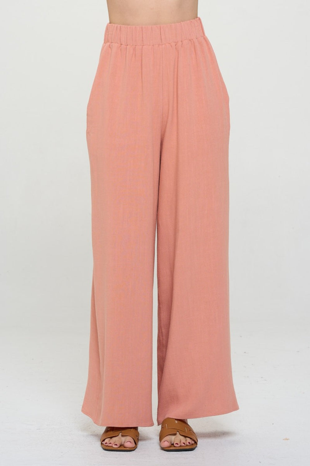 Linen Wide Leg Pants with Pockets