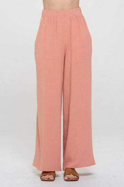 Linen Wide Leg Pants with Pockets