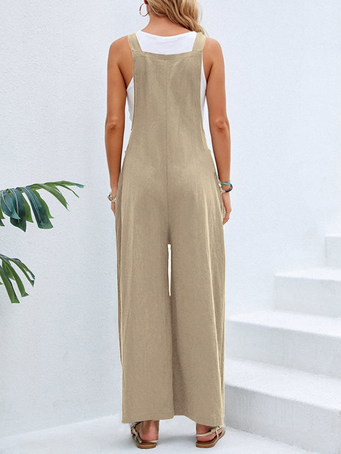 Square Neck Wide Strap Overalls