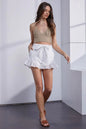 MUSTARD SEED High Waist Eyelet Floral Lace Belted Shorts