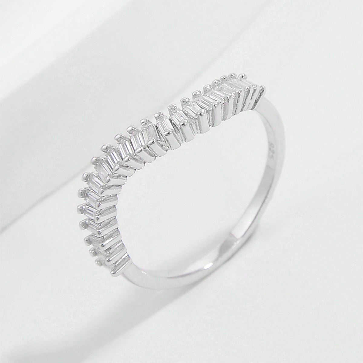 Sterling Silver Inlaid Zircon Ring