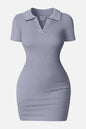 Collared Short Sleeve Active Dress