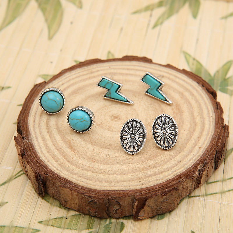 Artificial Turquoise Stud Earrings