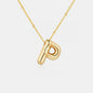 Gold-Plated Letter Pendant Necklace