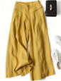 Half Elastic Waist Wide Leg Pants