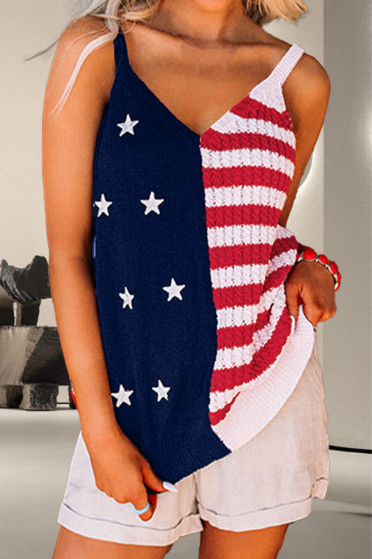 US Flag V-Neck Knit Cami