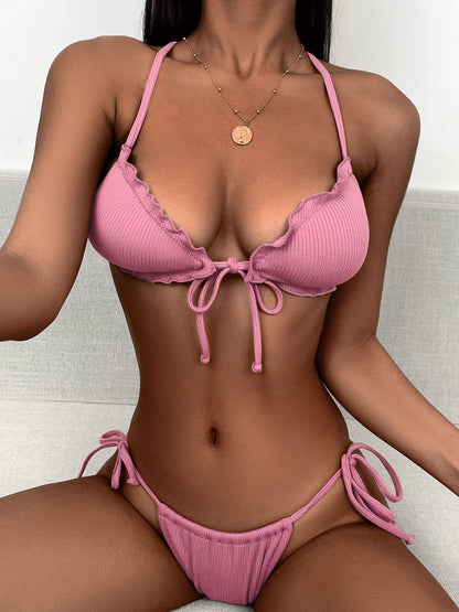 Ruffled Tied Two-Piece Bikini Set