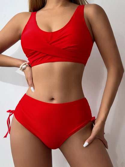 Scoop Neck Wide Strap Bikini Set