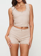 Scoop Neck Wide Strap Top and Shorts Set