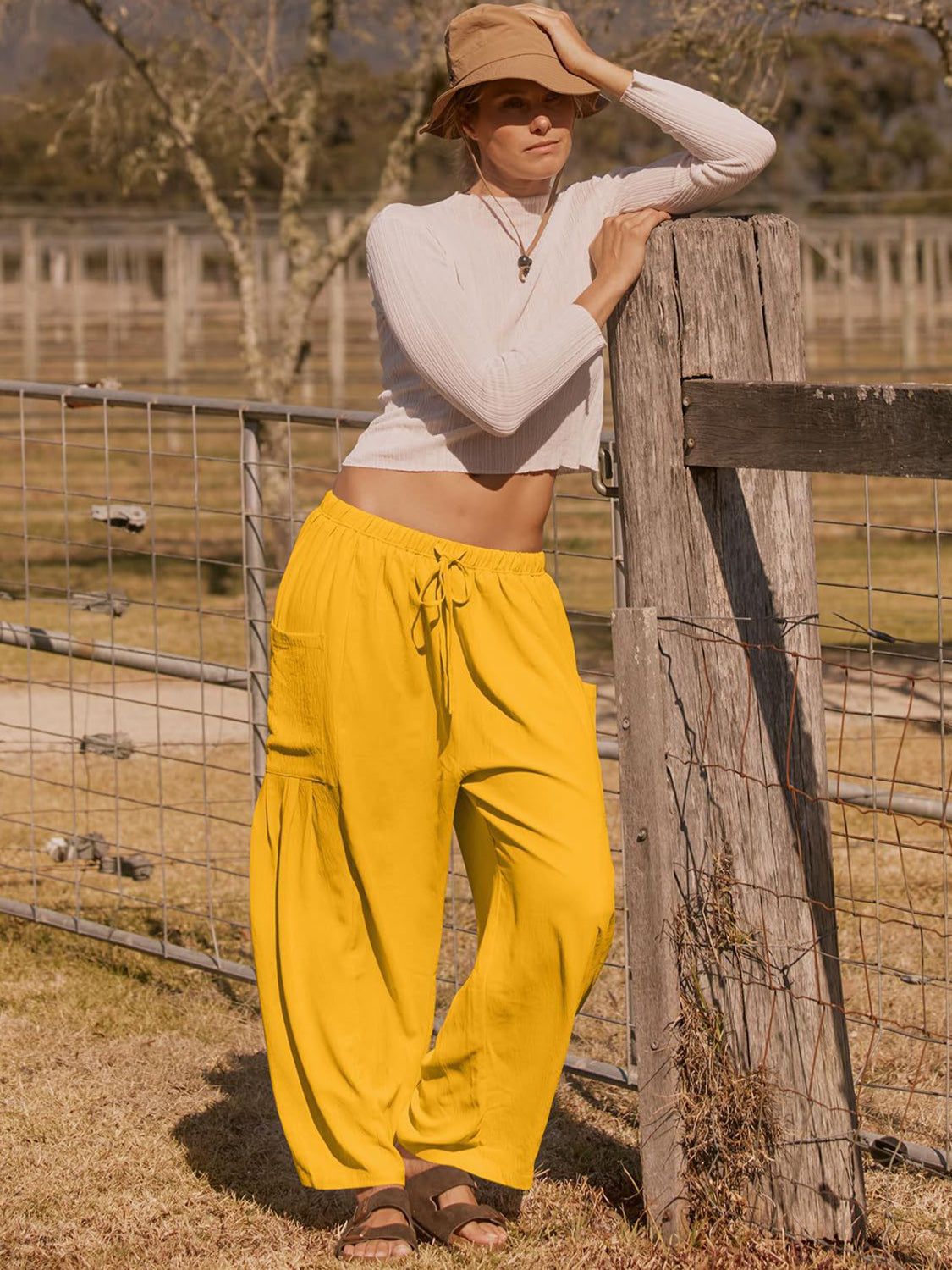 Wide Leg Pants with Pockets