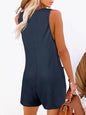 Pocketed Scoop Neck Sleeveless Romper