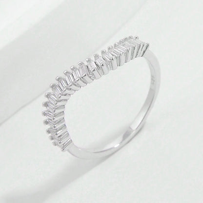 Sterling Silver Inlaid Zircon Ring