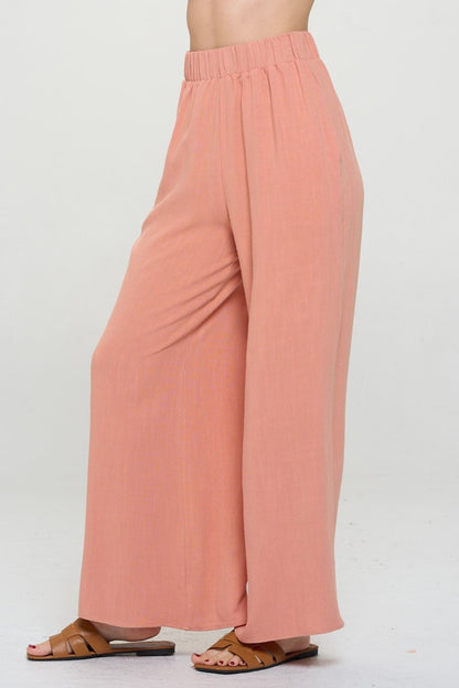 Linen Wide Leg Pants with Pockets