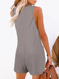 Pocketed Scoop Neck Sleeveless Romper