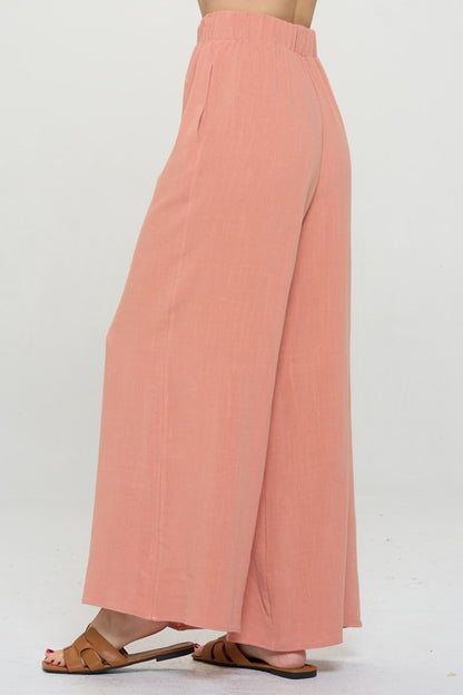 Linen Wide Leg Pants with Pockets