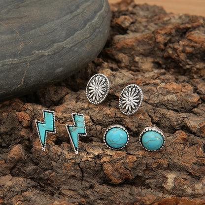 Artificial Turquoise Stud Earrings