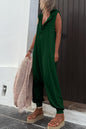 Half Button Sleeveless Jumpsuit