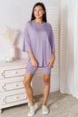 Soft Rayon Three-Quarter Sleeve Top and Shorts Set