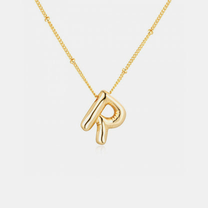 Gold-Plated Letter Pendant Necklace