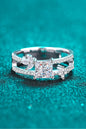 Moissanite & Sterling Silver Double Layered Ring