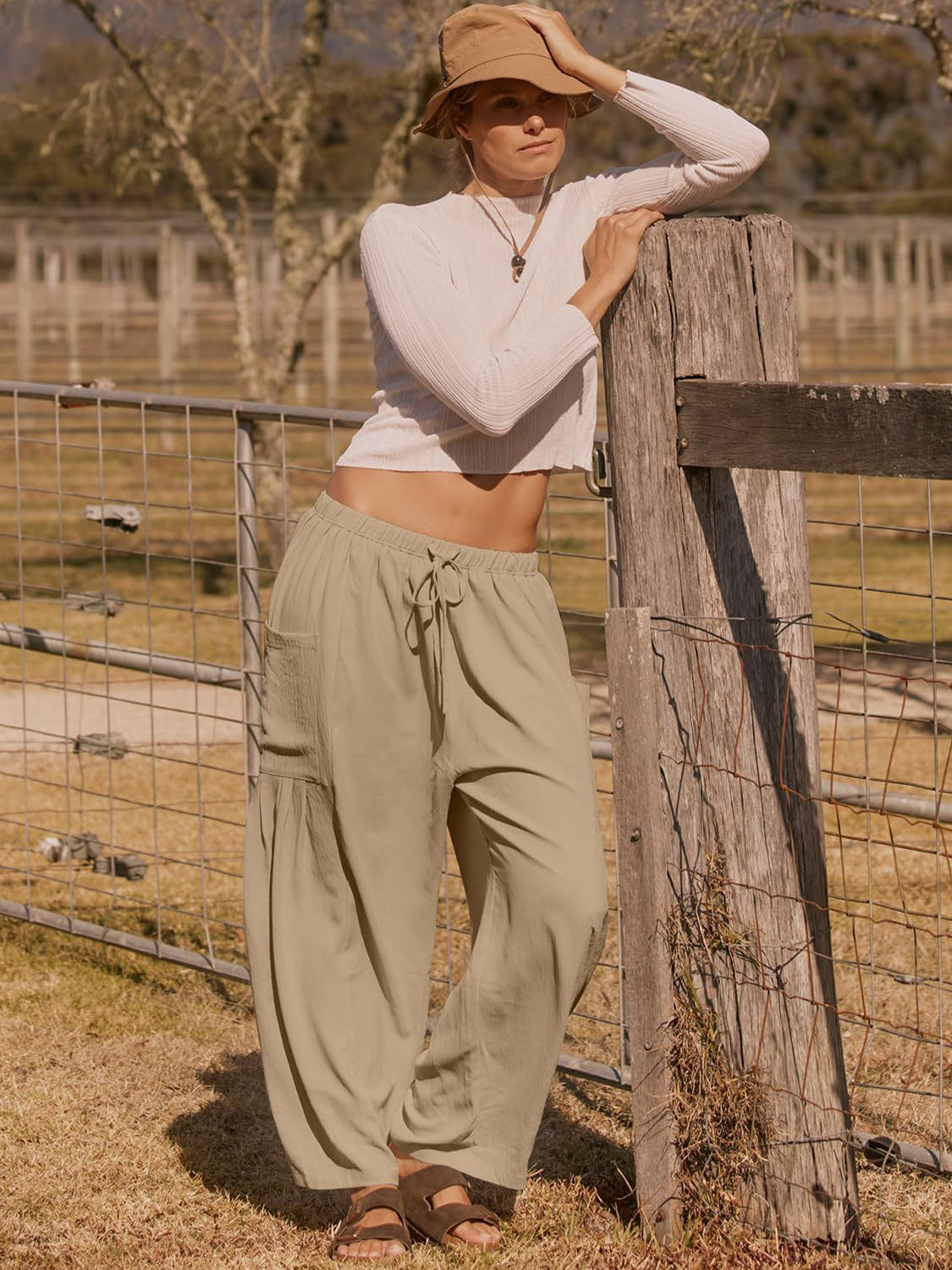 Wide Leg Pants with Pockets