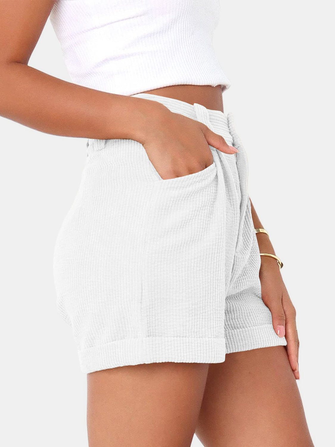 High Waist Shorts with Pockets