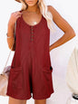 Pocketed Scoop Neck Sleeveless Romper