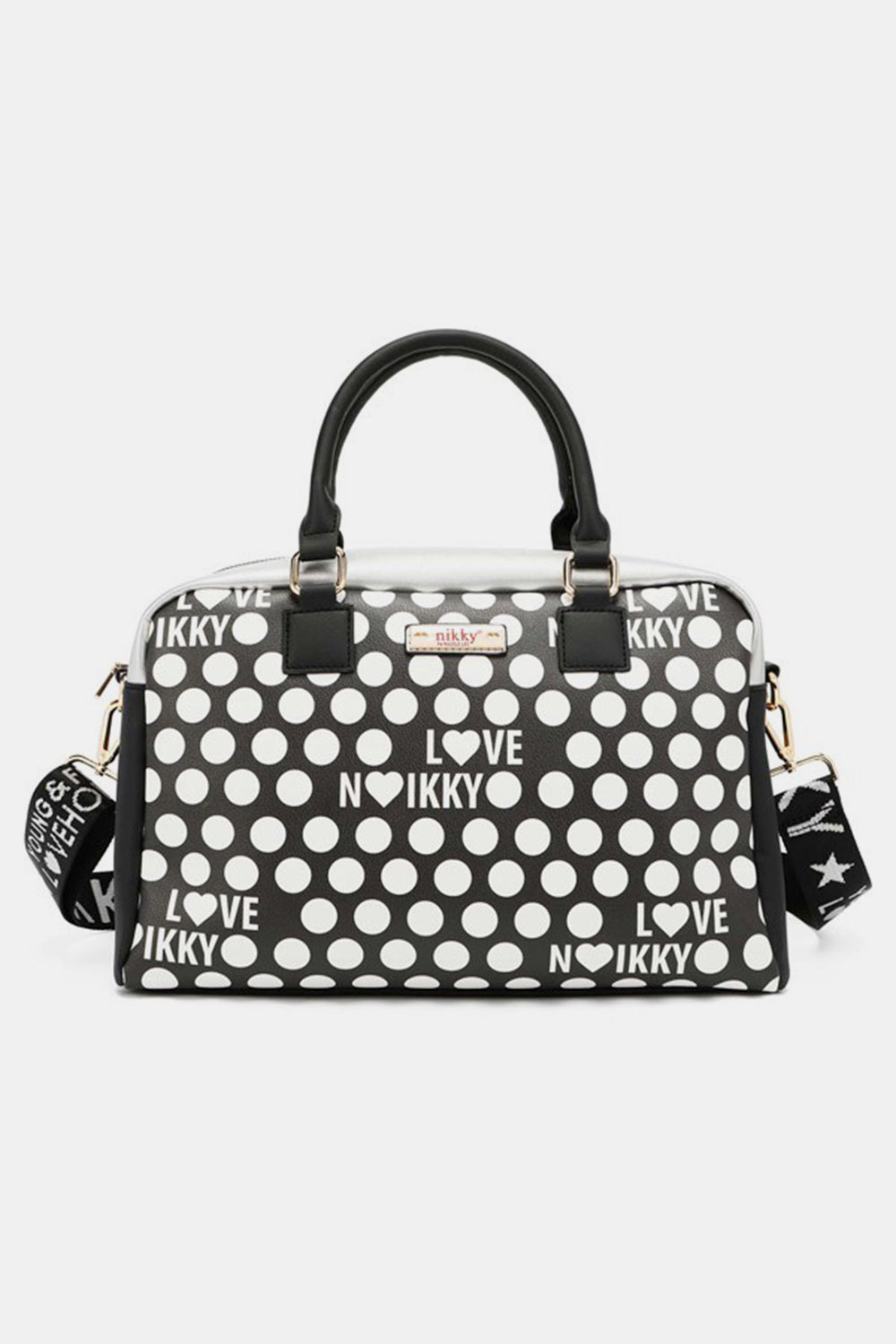 Nicole Lee USA Contrast Polka Dot Handbag