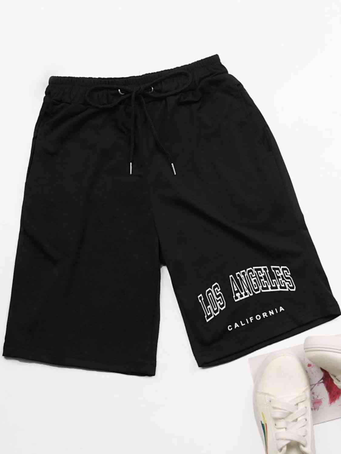 LOS ANGELES CALIFORNIA Graphic Drawstring Shorts