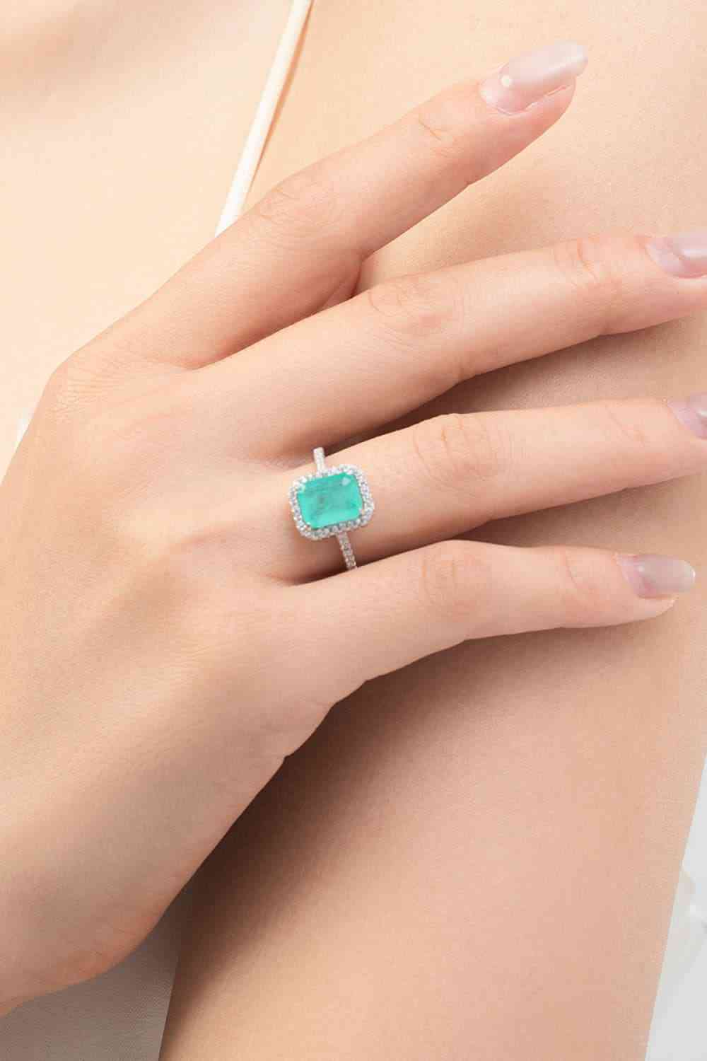 Rectangle Shape Tourmaline Ring