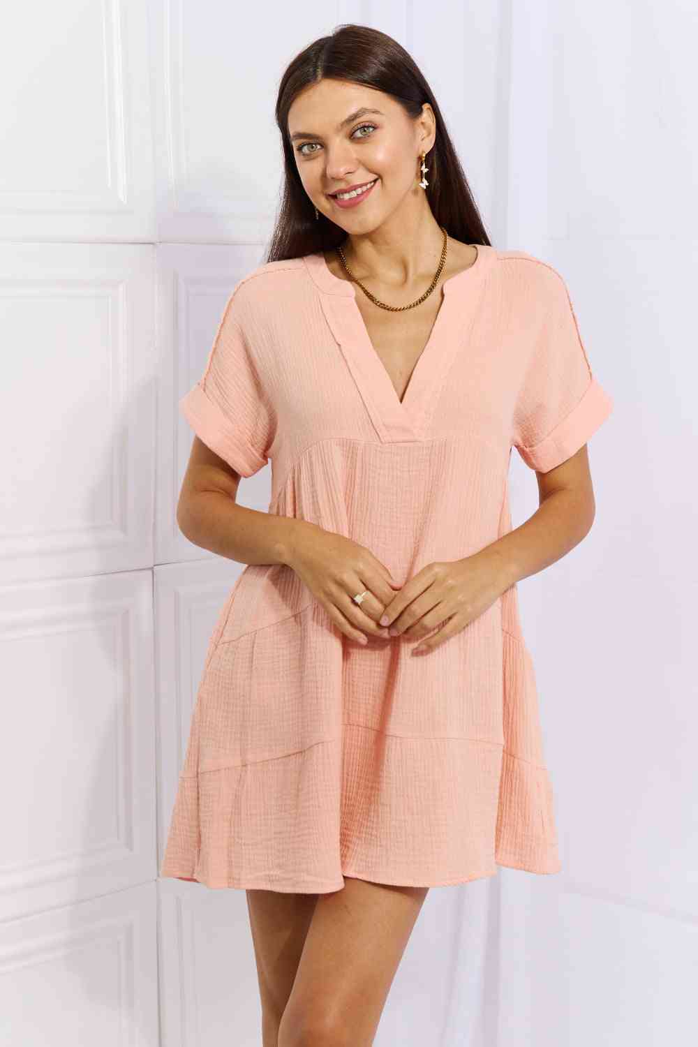 Easy Going Gauze Tiered Ruffle Mini Dress