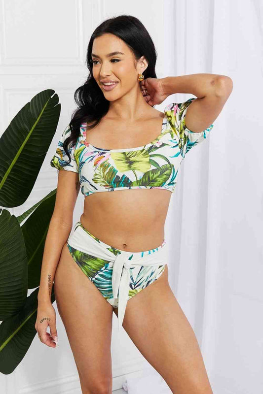 Swim Vacay Ready Puff Sleeve Bikini in Floral