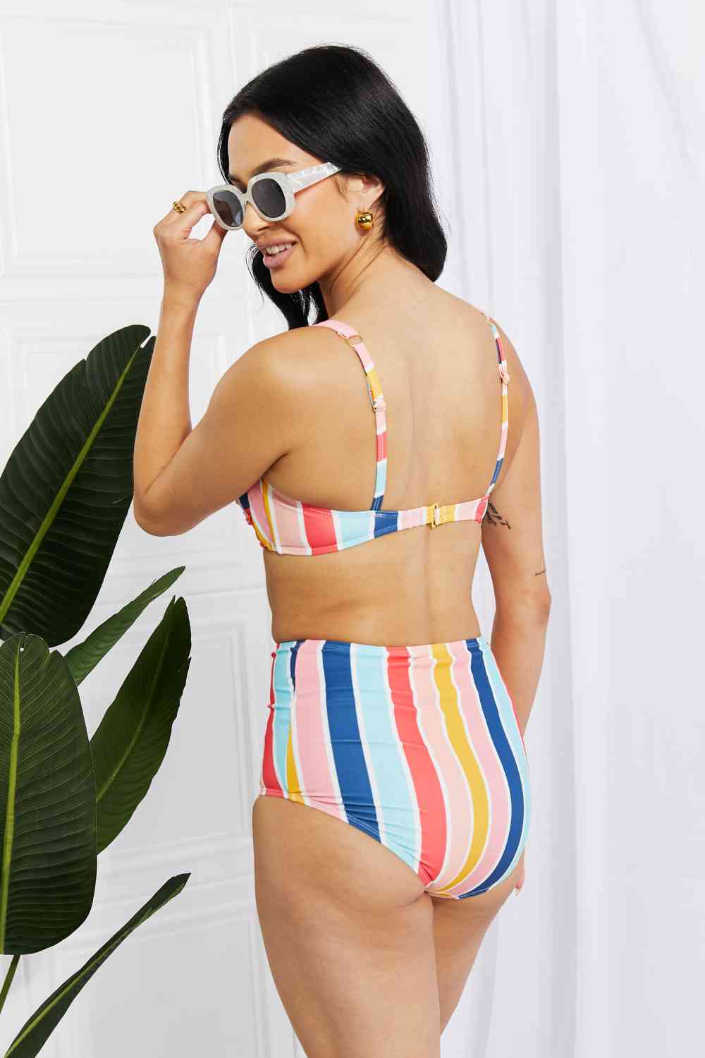 Swim Take A Dip Twist High-Rise Bikini in Stripe