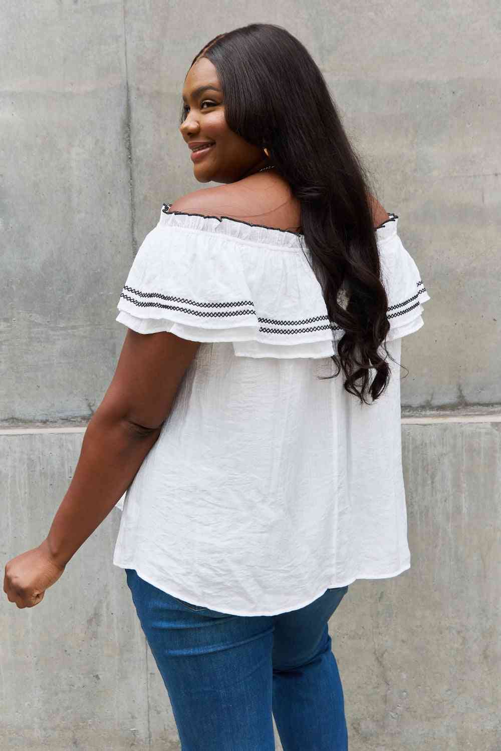 Off The Shoulder Ruffle Blouse