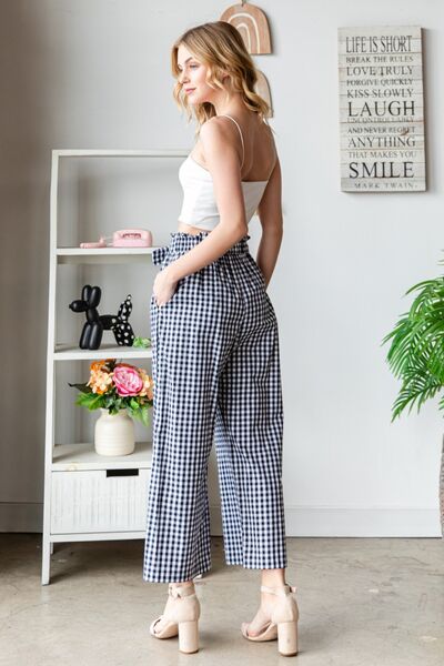 High Waist Tied Wide Leg Pants