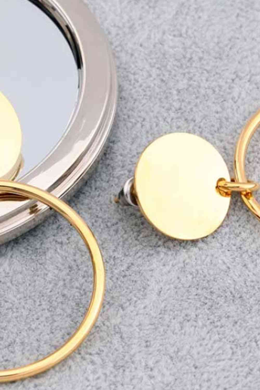 Gold-Plated Stainless Steel Drop Earrings