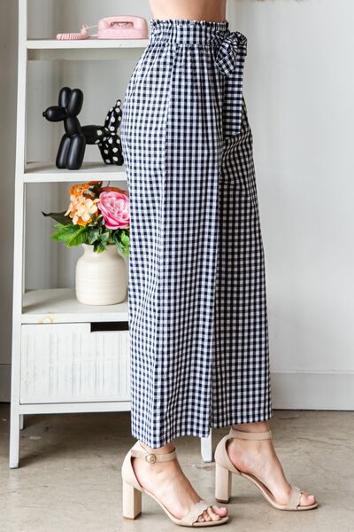 High Waist Tied Wide Leg Pants