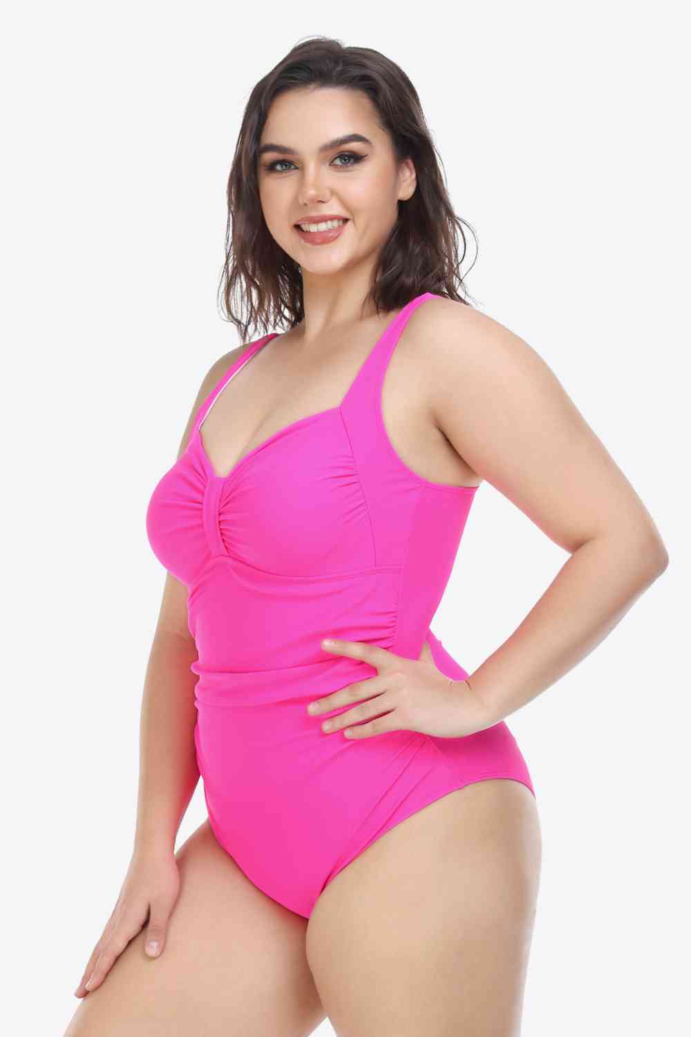 Sleeveless Plunge One-Piece Swimsuit