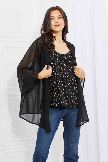 Just Breathe Chiffon Kimono in Black