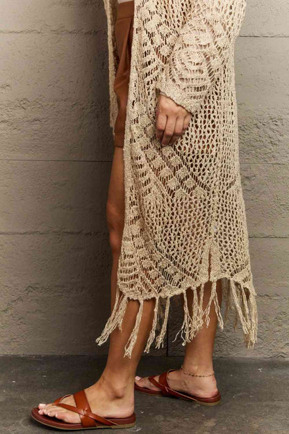 Boho Chic Western Knit Fringe Cardigan