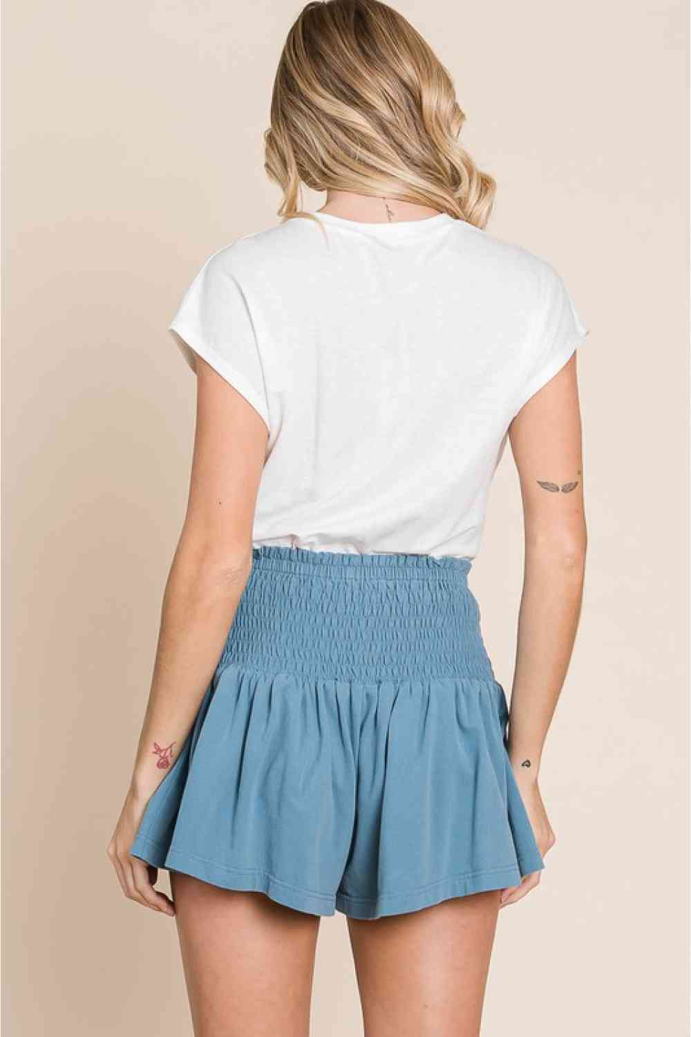 Life's A Highway Mineral Washed Smocked Shorts