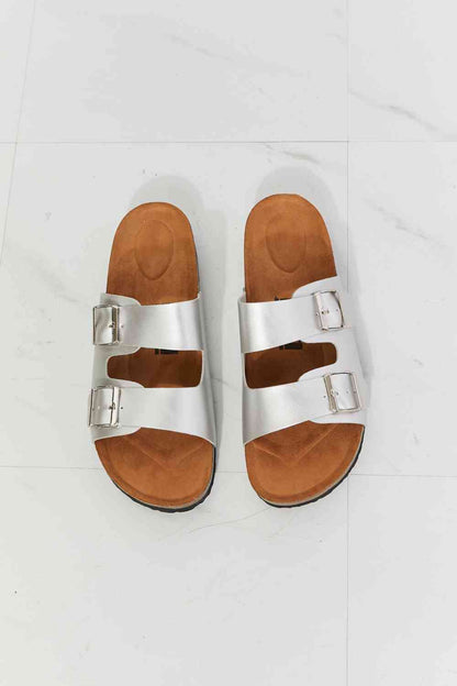 Best Life Double-Banded Slide Sandal in Silver