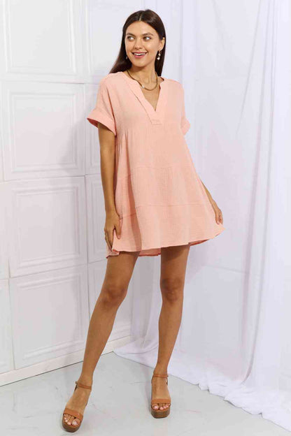 Easy Going Gauze Tiered Ruffle Mini Dress