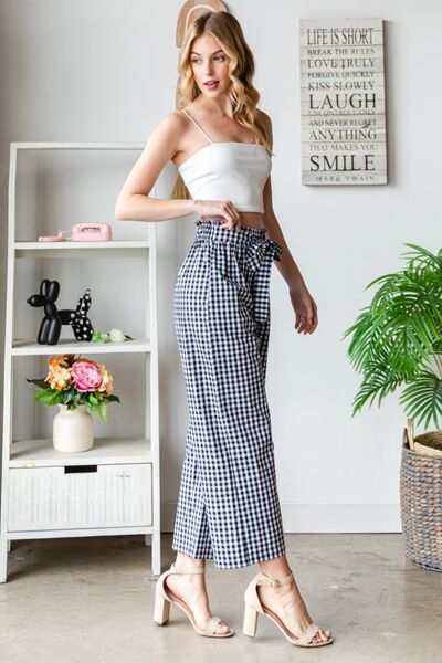 High Waist Tied Wide Leg Pants