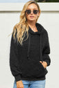 Drawstring Sherpa Hoodie with Pocket